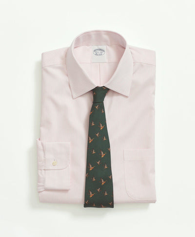 Stretch Slim-Fit Dress Shirt Non-Iron Pinpoint Ainsley Collar Mini Candy Stripe - Brooks Brothers Canada
