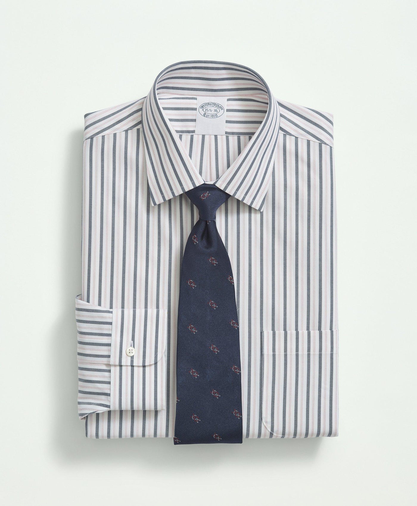 Stretch Slim-Fit Dress Shirt, Non-Iron Royal Oxford Ainsley Collar, Bold Stripe - Brooks Brothers Canada