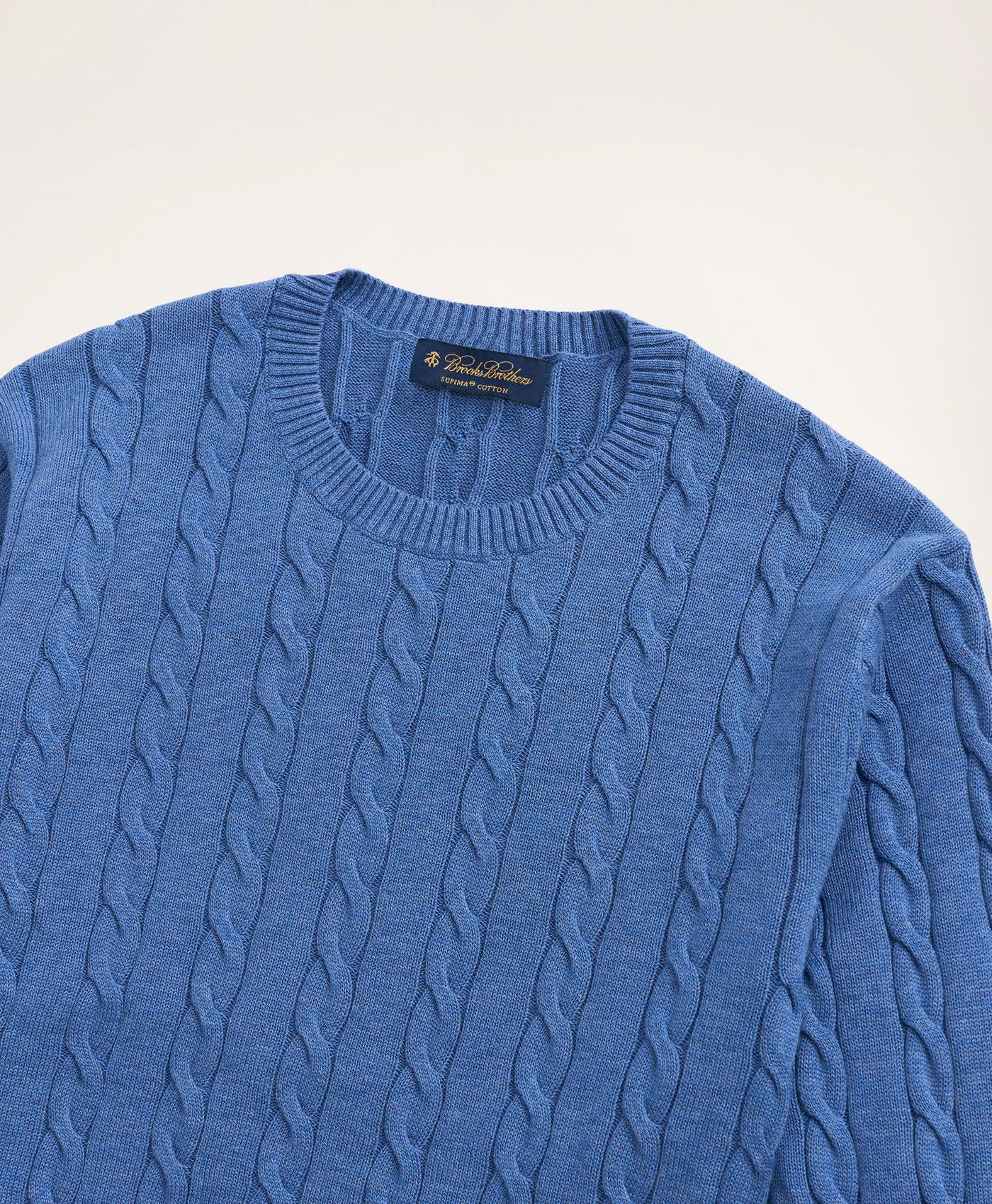 Supima Cotton Cable Crewneck Sweater - Brooks Brothers Canada
