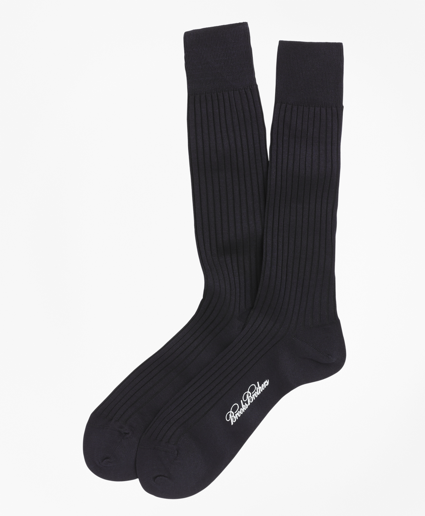 Egyptian Cotton Ribbed Crew Socks - Brooks Brothers Canada