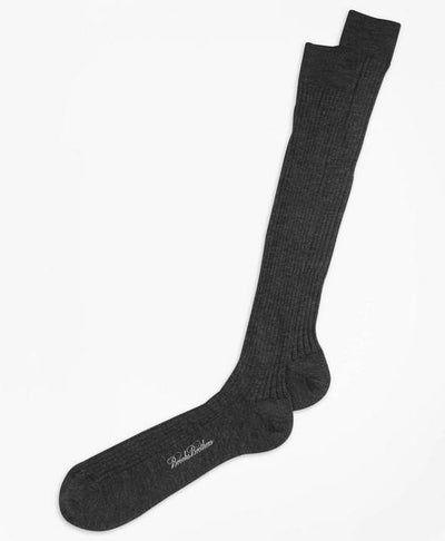 Merino Wool Ribbed Over-the-Calf Socks - Brooks Brothers Canada