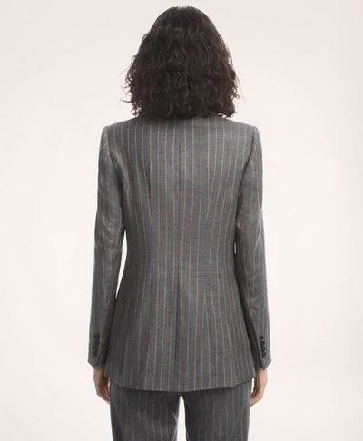 Wool Blend Double-Breasted Pinstripe Jacket - Brooks Brothers Canada