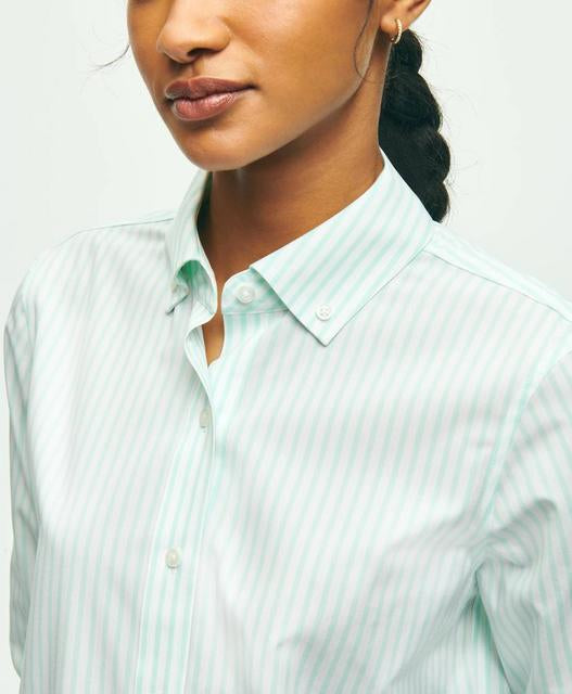 Classic-Fit Non-Iron Stretch Supima Cotton Bengal Stripe Dress Shirt - Brooks Brothers Canada
