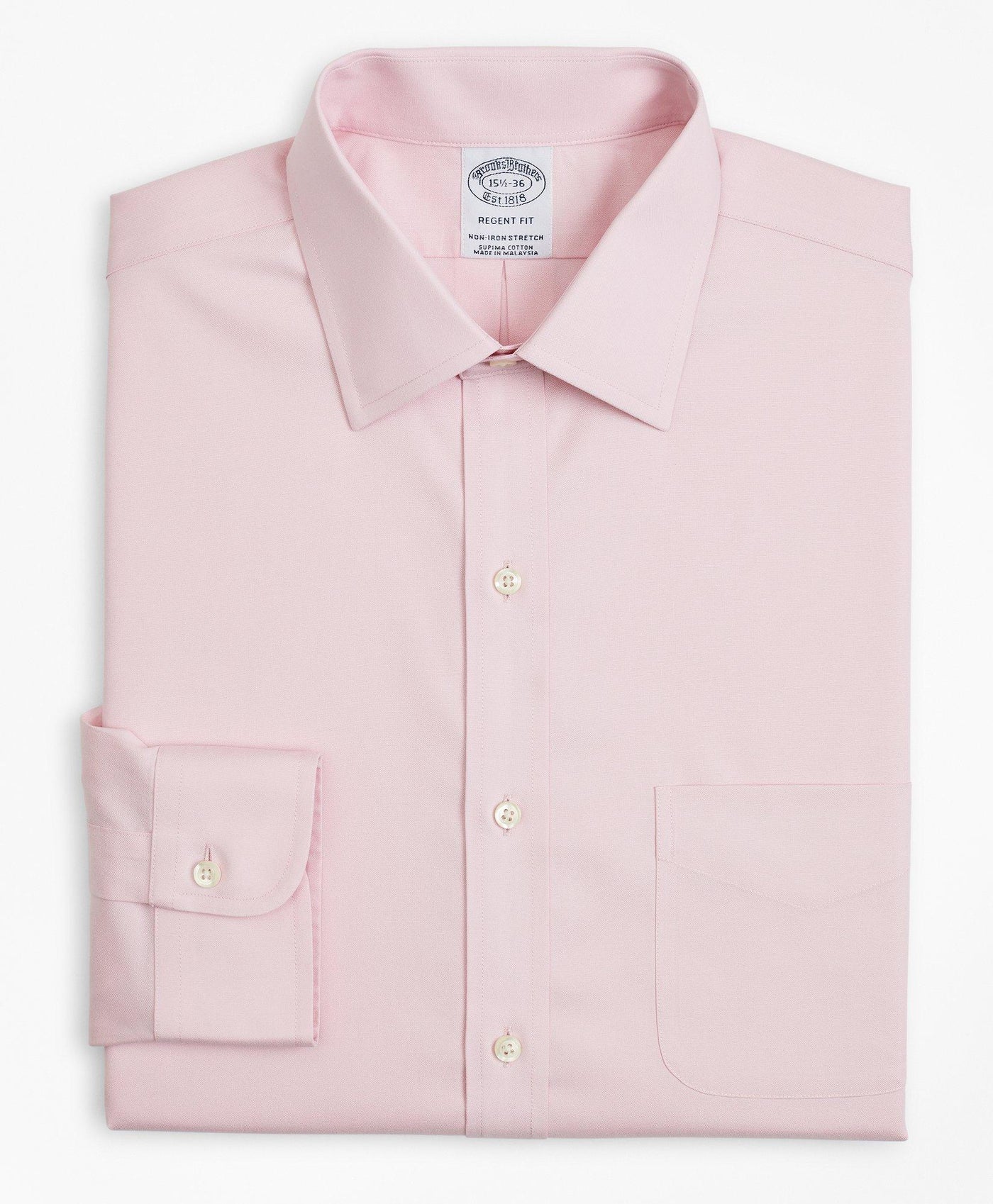 Stretch Regent Regular Fit  Dress Shirt, Non-Iron Pinpoint Ainsley Collar - Brooks Brothers Canada