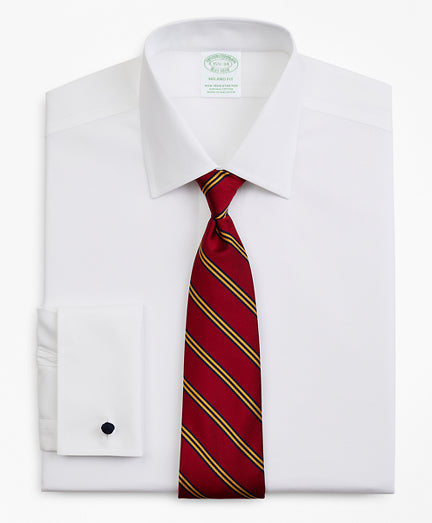 Stretch Milano Slim-Fit Dress Shirt, Non-Iron Pinpoint Ainsley Collar French Cuff - Brooks Brothers Canada