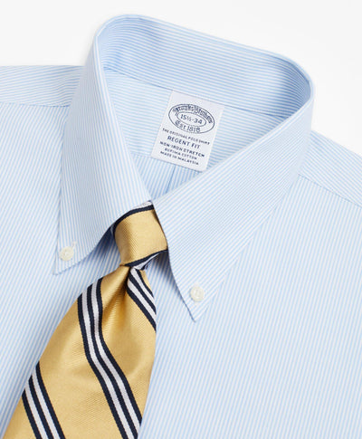 Stretch Regent Regular-Fit  Dress Shirt, Non-Iron Poplin Button-Down Collar Fine Stripe - Brooks Brothers Canada