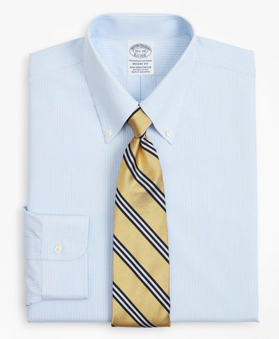 Stretch Regent Regular-Fit  Dress Shirt, Non-Iron Poplin Button-Down Collar Fine Stripe - Brooks Brothers Canada