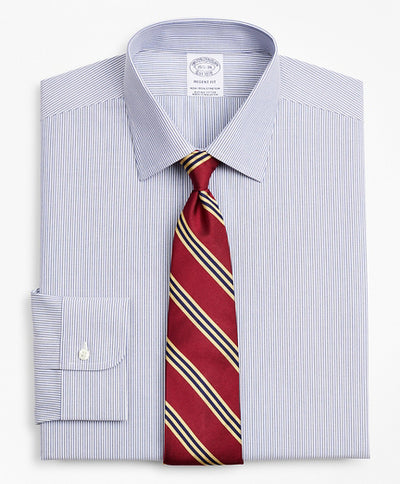 Stretch Regent Regular-Fit  Dress Shirt, Non-Iron Poplin Ainsley Collar Fine Stripe - Brooks Brothers Canada