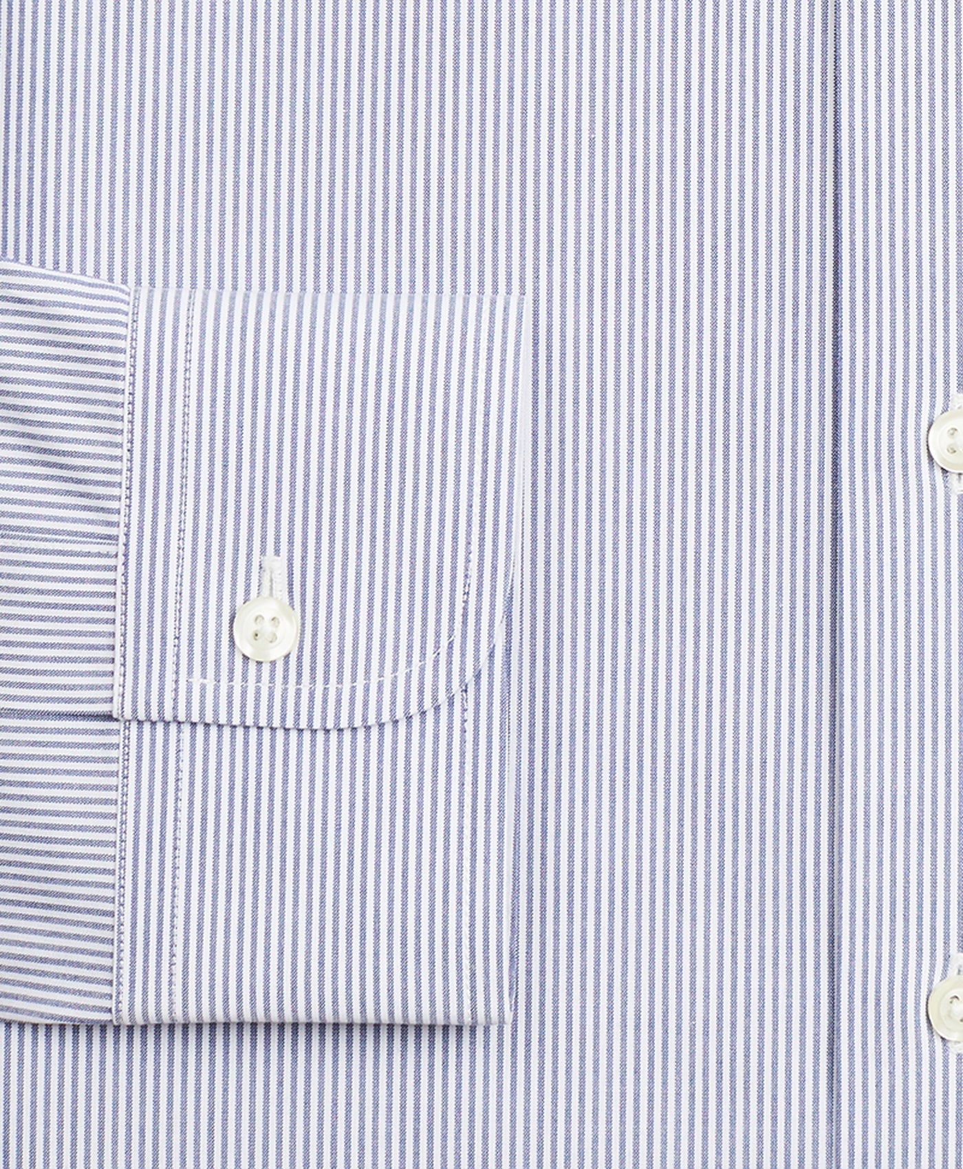 Stretch Milano Slim-Fit Dress Shirt, Non-Iron Poplin English Collar Fine Stripe - Brooks Brothers Canada