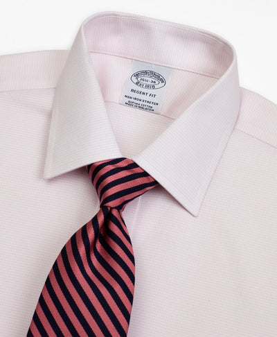 Stretch Regent Regular-Fit Dress Shirt, Non-Iron Twill Ainsley Collar Micro-Check - Brooks Brothers Canada