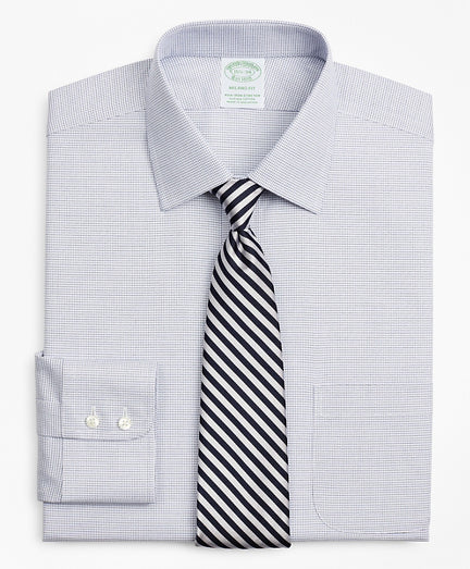 Stretch Milano Slim-Fit Dress Shirt, Non-Iron Twill Ainsley Collar Micro-Check - Brooks Brothers Canada
