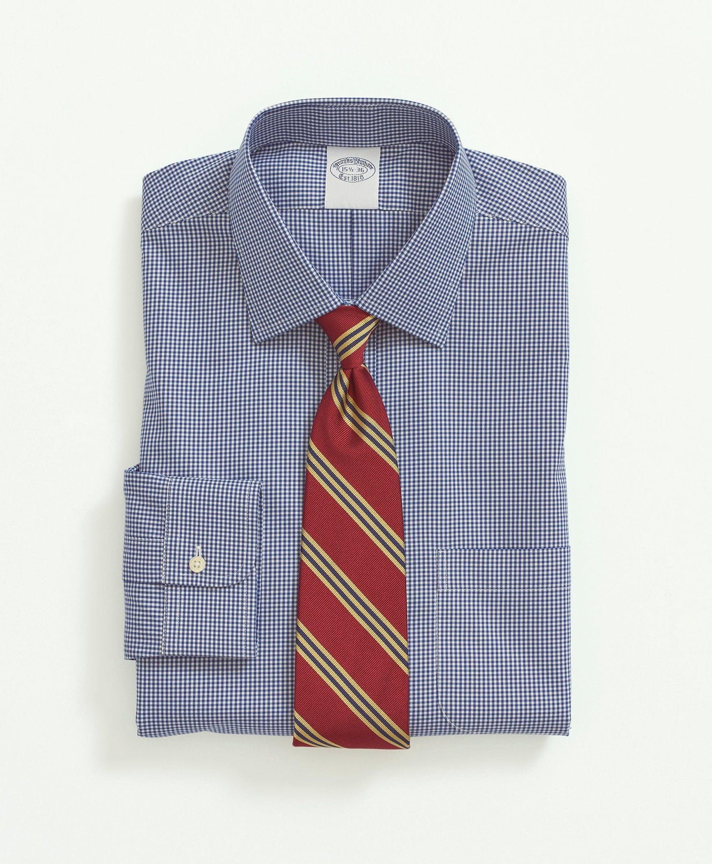 Regent Regular-Fit Stretch Supima Cotton Non-Iron Pinpoint Oxford Ainsley Collar, Gingham Dress Shirt - Brooks Brothers Canada