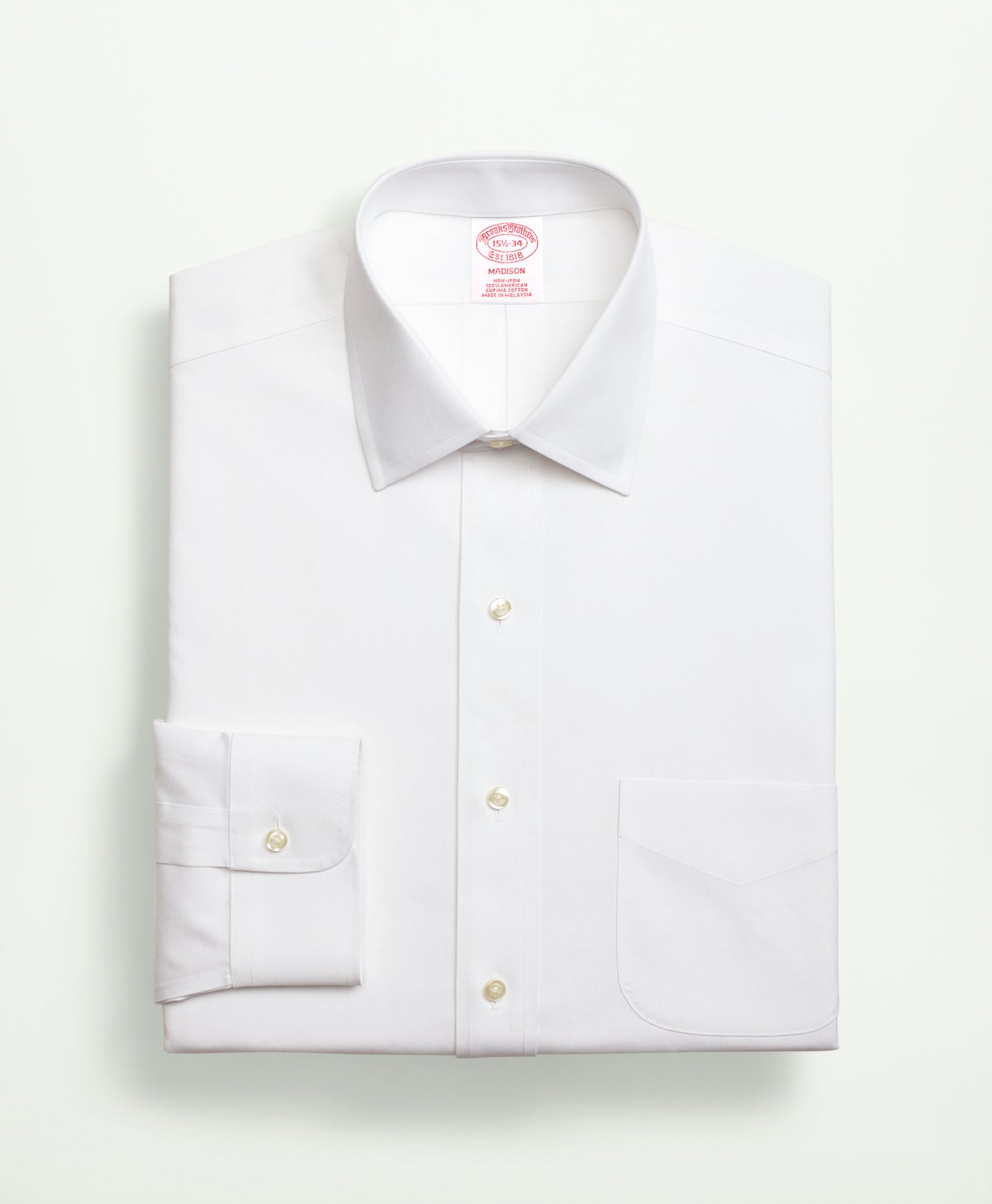 Madison Traditional-Fit Stretch Supima Cotton Non-Iron Pinpoint Oxford Ainsley Collar Dress Shirt - Brooks Brothers Canada