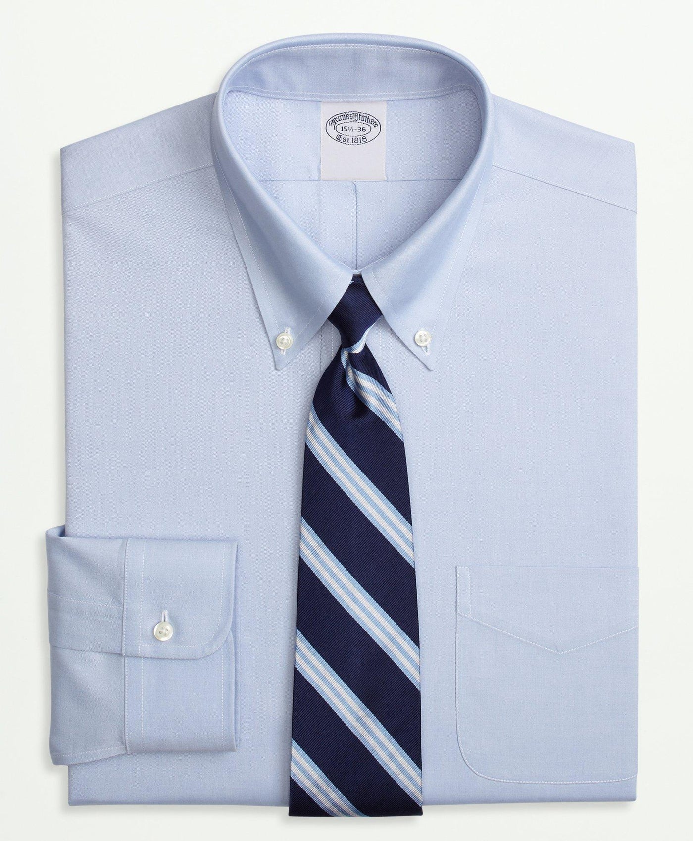 Milano Slim-Fit Stretch Supima Cotton Non-Iron Pinpoint Oxford Button-Down Collar Dress Shirt - Brooks Brothers Canada
