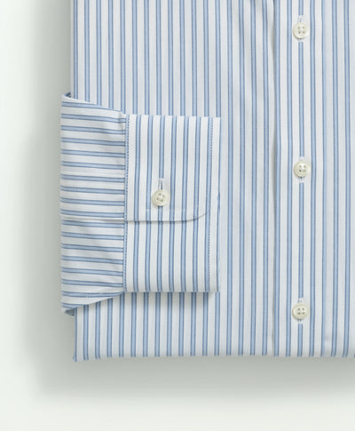 Stretch Slim-Fit Supima Cotton Non-Iron Poplin Button Down Collar, Stripe Dress Shirt - Brooks Brothers Canada