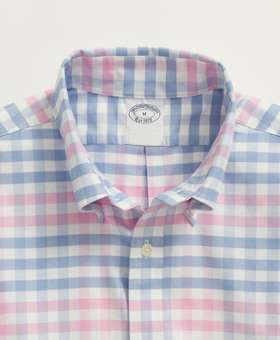 Milano Slim-Fit Stretch Non-Iron Oxford Button-Down Collar, Multi-Gingham Sport Shirt - Brooks Brothers Canada