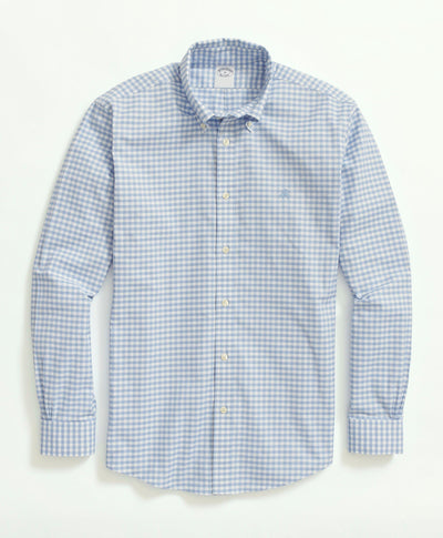 Milano Slim-Fit Stretch Non-Iron Oxford Button-Down Collar, Gingham Sport Shirt - Brooks Brothers Canada