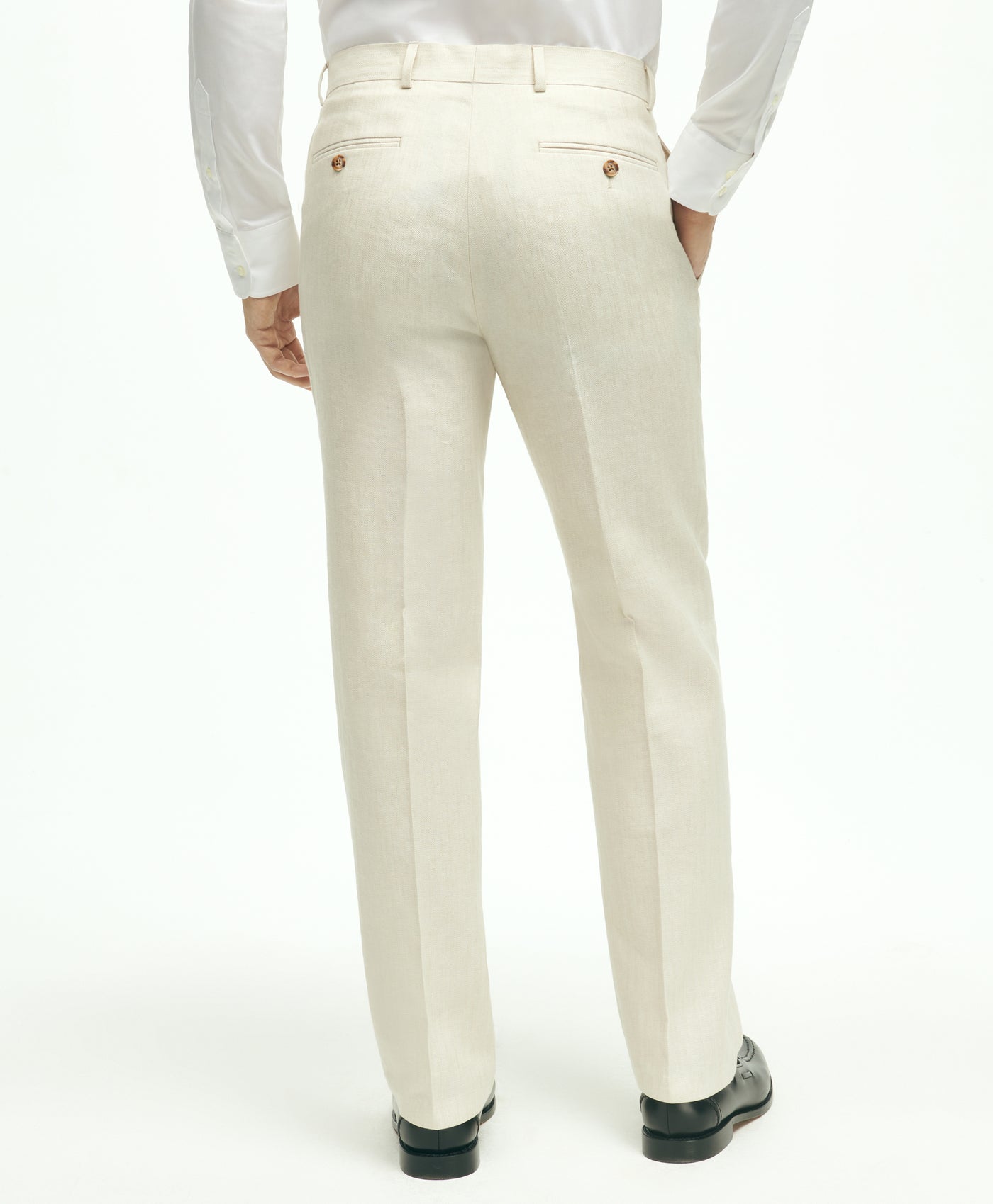 Regent Fit Linen Cotton Herringbone Suit Pants - Brooks Brothers Canada