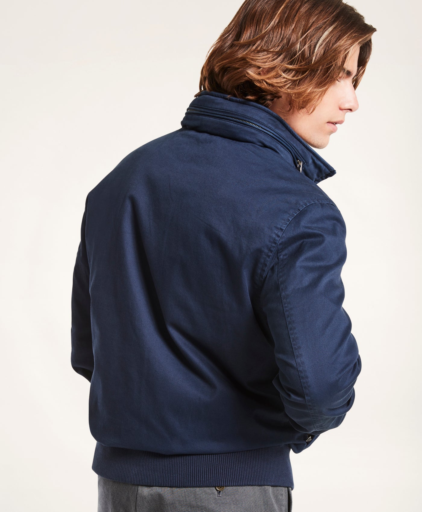 Stretch Cotton Hooded Bomber Jacket - Brooks Brothers Canada