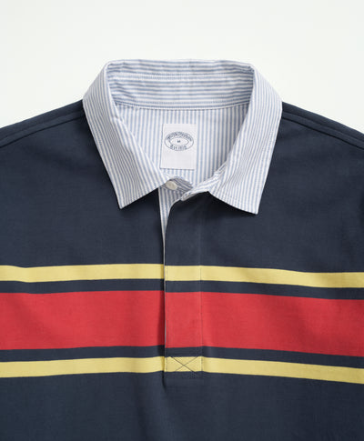 Sueded Cotton Chest Stripe Rugby - Brooks Brothers Canada