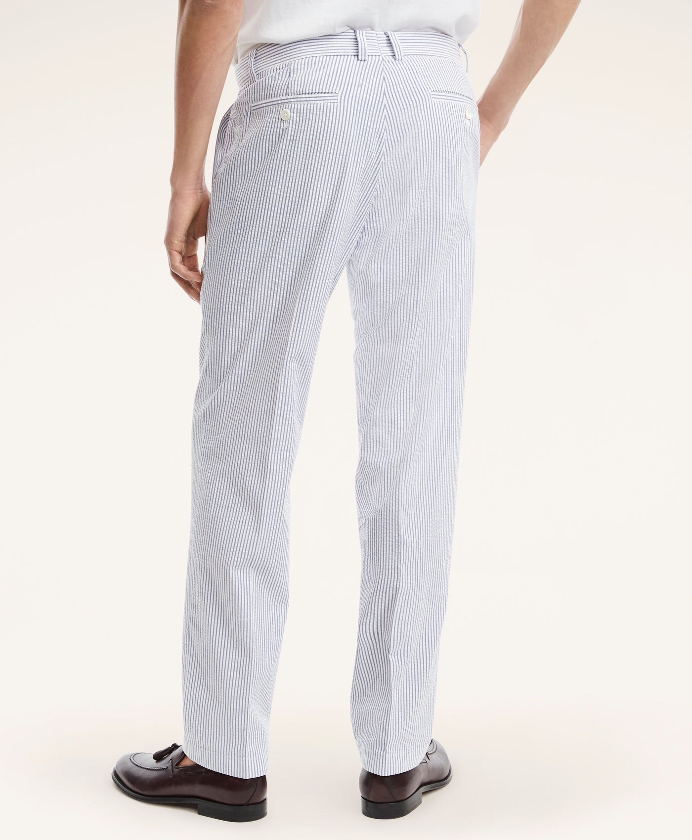 Milano Slim-Fit Cotton Seersucker Stripe Pants - Brooks Brothers Canada