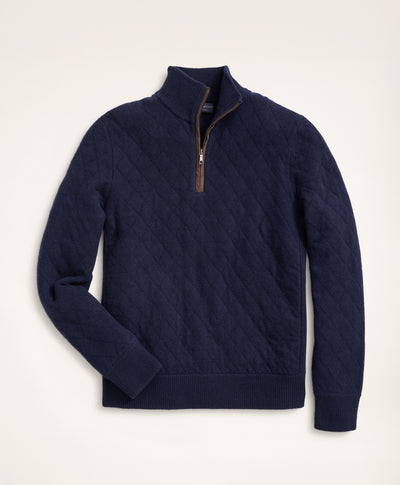 Wool Cashmere Quilted Half-Zip - Brooks Brothers Canada
