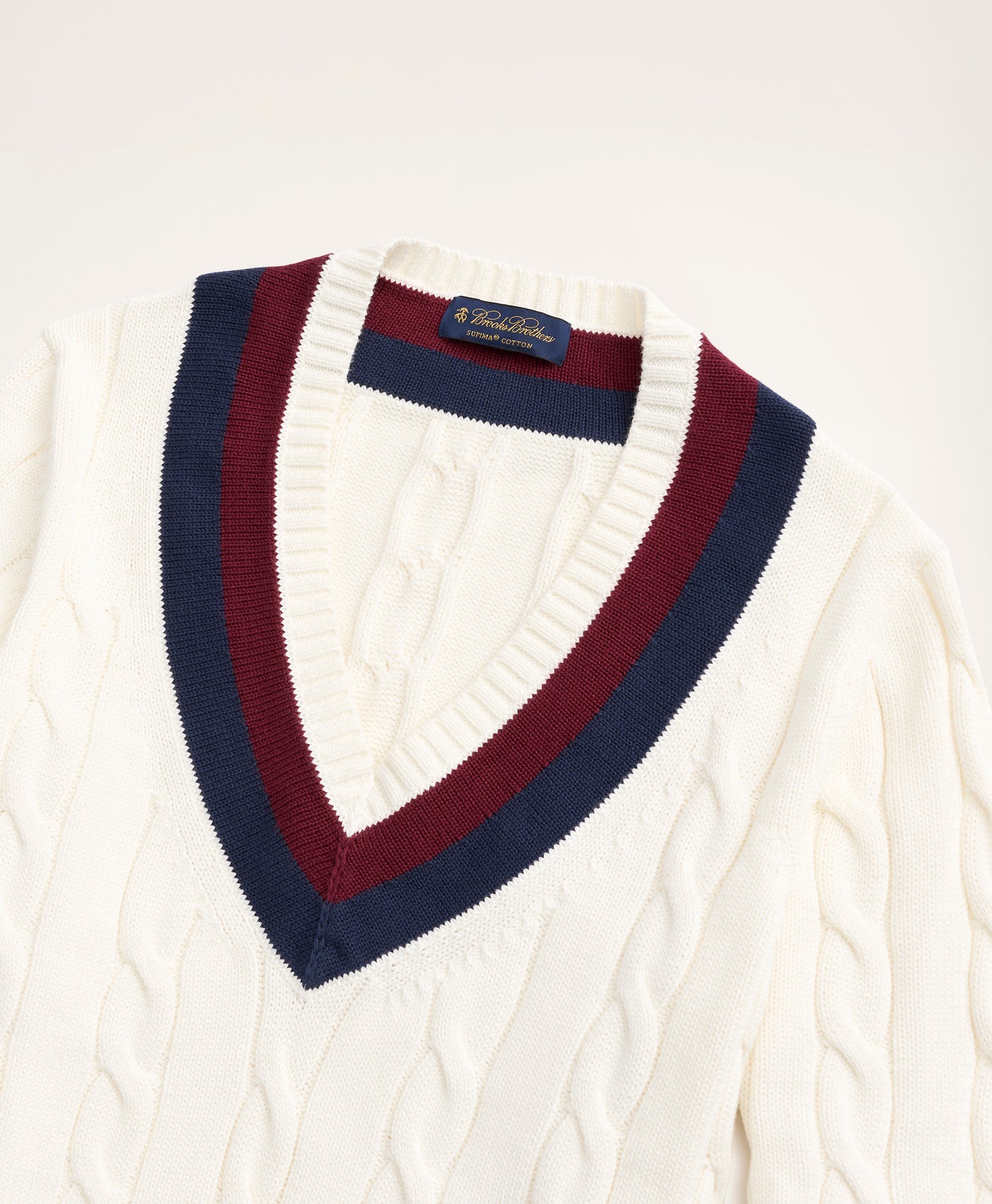 Supima Cotton Cable Tennis Sweater - Brooks Brothers Canada