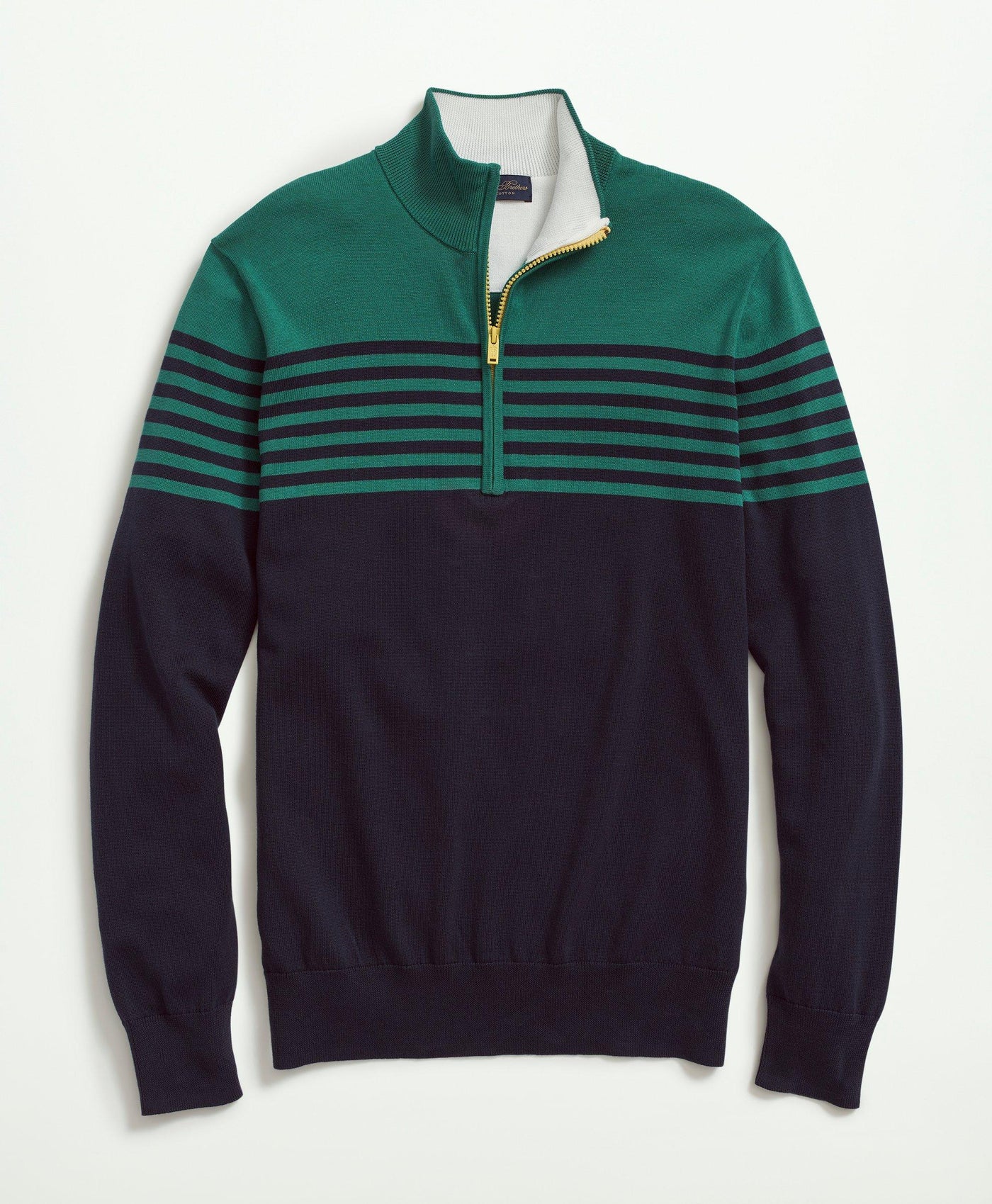 Supima Cotton Half-Zip Mariner Stripe Sweater - Brooks Brothers Canada