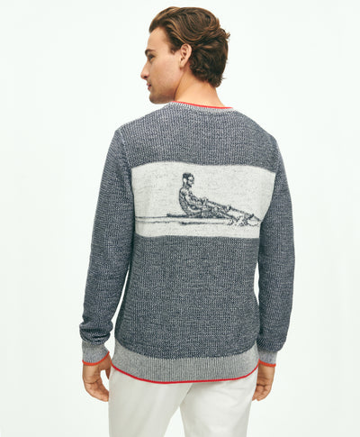 Supima Cotton Intarsia Rower Crewneck Sweater - Brooks Brothers Canada