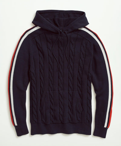 Cotton Cable Nautical Stripe Hoodie - Brooks Brothers Canada
