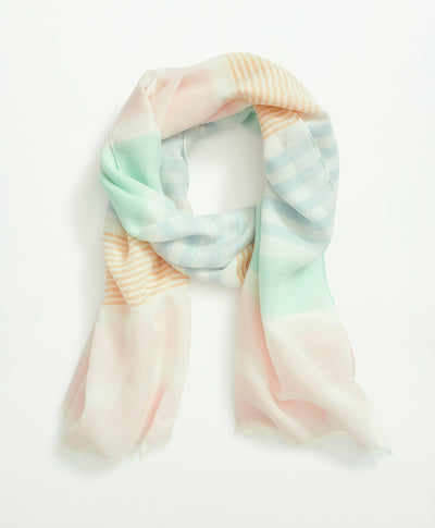Cotton Striped Fringed Scarf - Brooks Brothers Canada