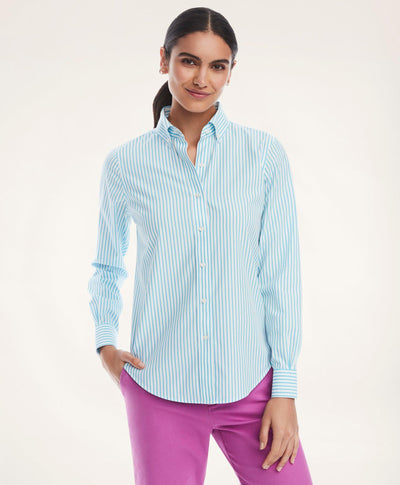 Classic Fit Non-Iron Stretch Supima Cotton Bengal Stripe Shirt - Brooks Brothers Canada