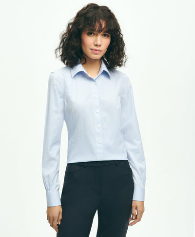 Fitted Stretch Supima Cotton Non-Iron Mini Stripe Dress Shirt - Brooks Brothers Canada