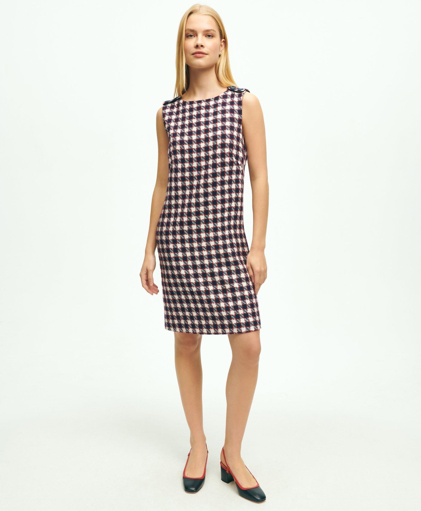 Cotton Blend Boucle Shift Dress - Brooks Brothers Canada