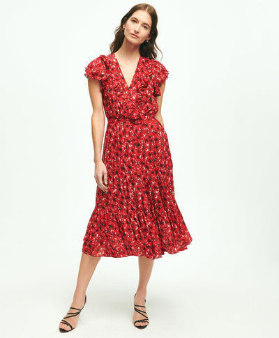 Chiffon Poppy Print Dress - Brooks Brothers Canada