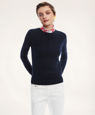 Supima Cotton Cable Sweater - Brooks Brothers Canada