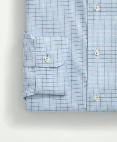 Regent Regular-Fit Stretch Supima Cotton Non-Iron Royal Oxford Ainsley Collar, Windowpane Dress Shirt - Brooks Brothers Canada