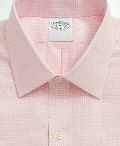 Milano Slim-Fit Stretch Supima Cotton Non-Iron Pinpoint Oxford Ainsley Collar, Gingham Dress Shirt - Brooks Brothers Canada